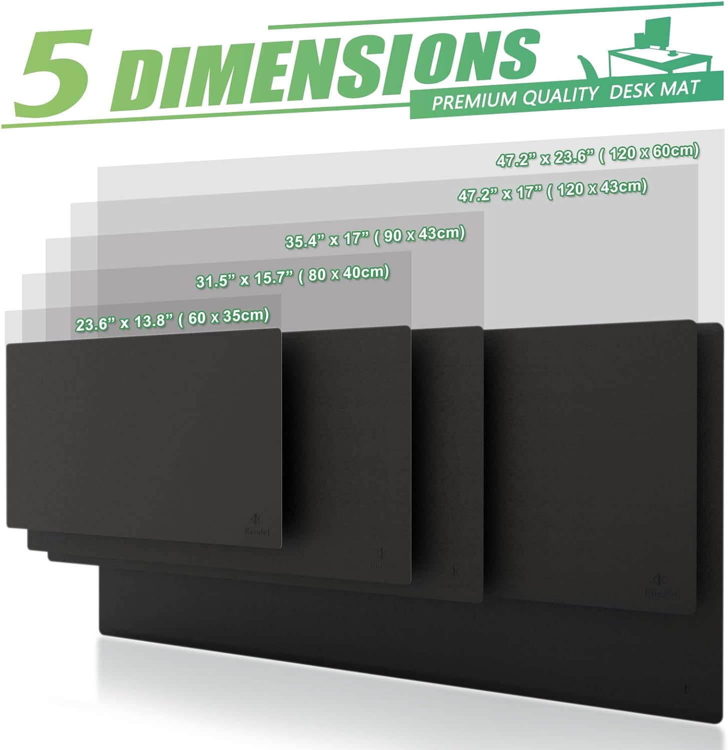 K KNODEL Leather Desk Mat, Large Office Desk Pad, Computer Desk Mat, Laptop Mat for Desk, Desk Protecor Mat, Desktop Mat, Desk Writing Pad, Desk Blotter Pad, Desk Cover Mat (31.5"x15.7", Black) - Image 4