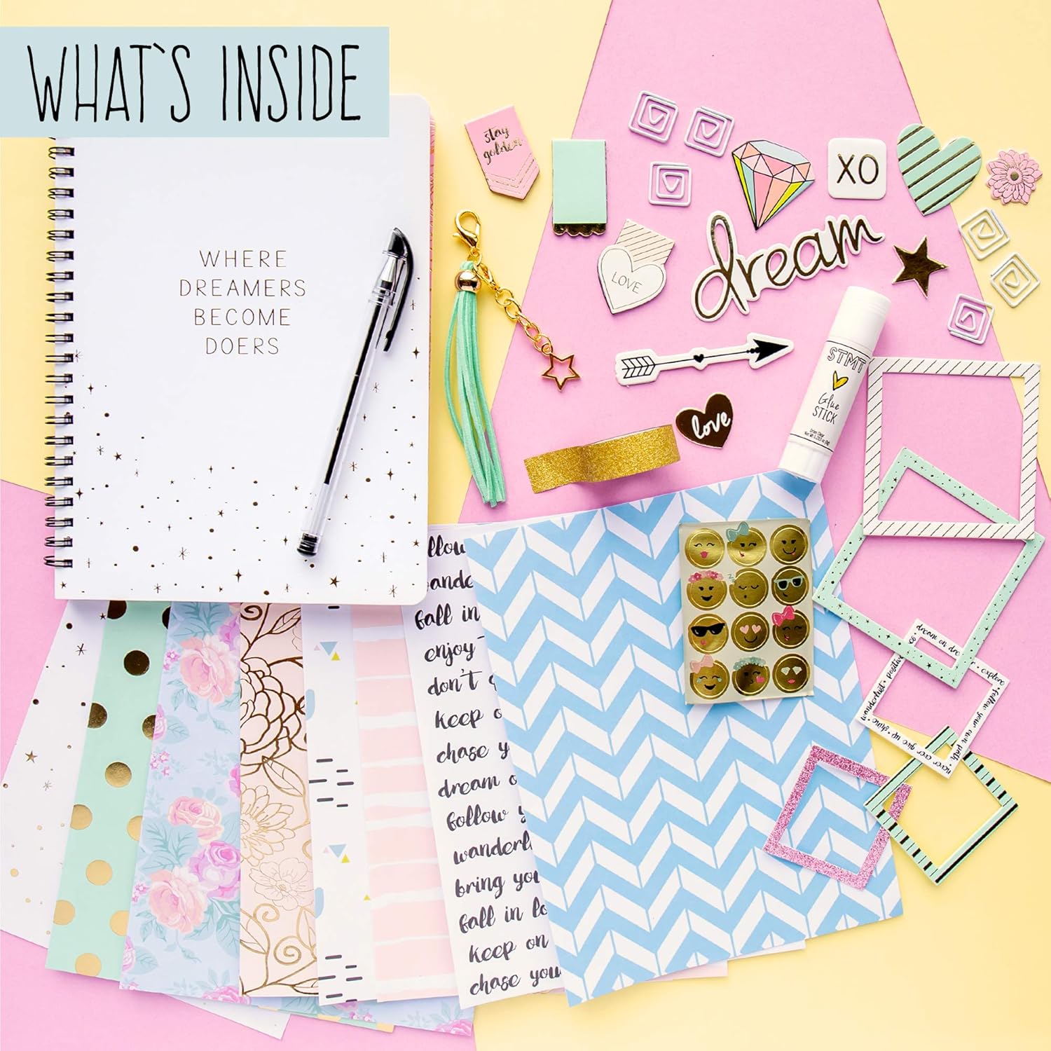 STMT D.I.Y. Dreamers Become Doers Journaling Set, Stationery Set, Bullet Journal Kit, Journaling Kit, Journals for Teen Girls, DIY Journal Set for Girls Ages - 8+ - Image 2