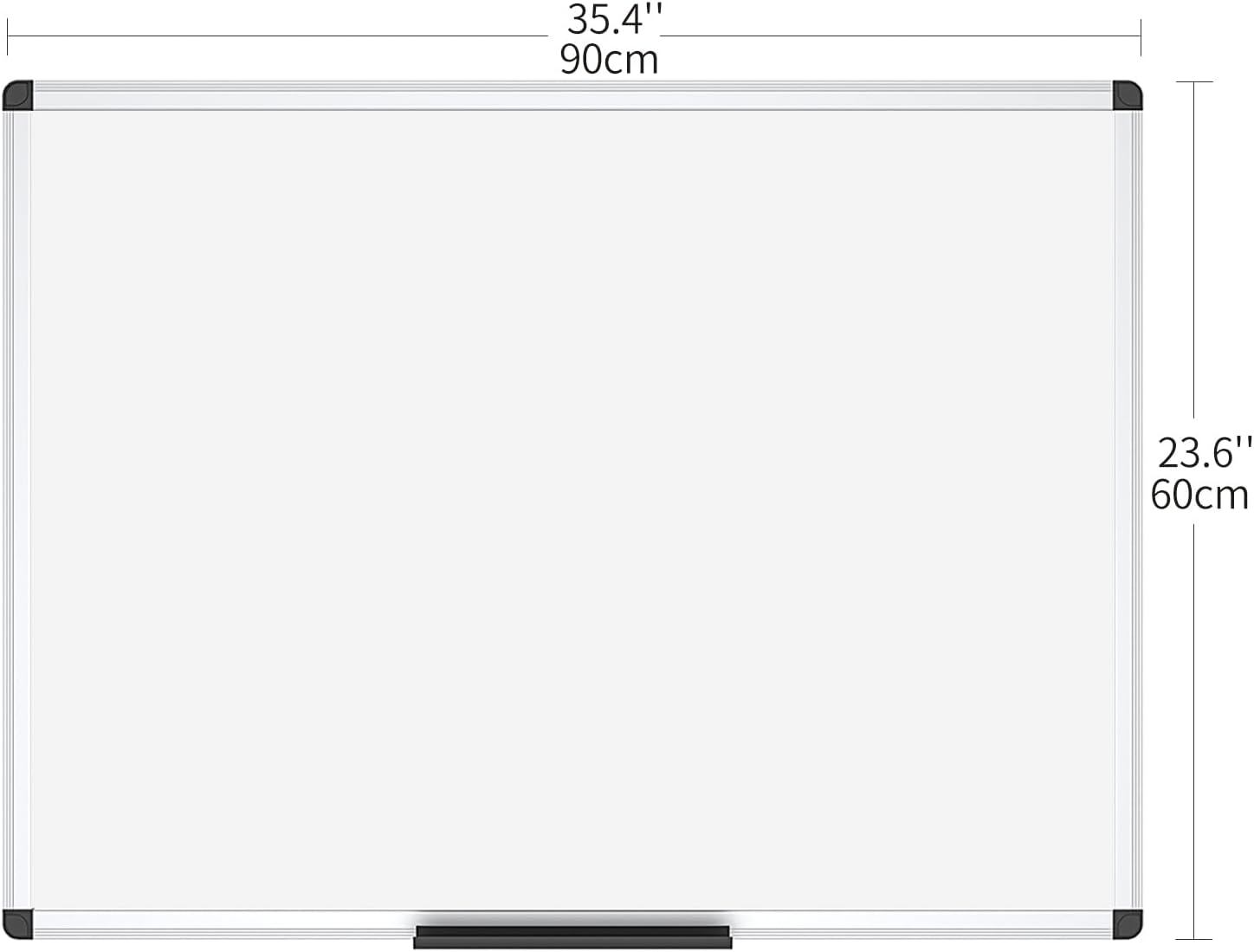 VIZ-PRO Magnetic Dry Erase Board, 36 X 24 Inches, Silver Aluminium Frame - Image 2